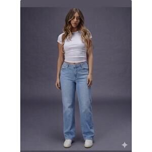 Seven7 Y2K Loose Straight Jeans 18W Light Wash Vintage High Rise Denim Curvy